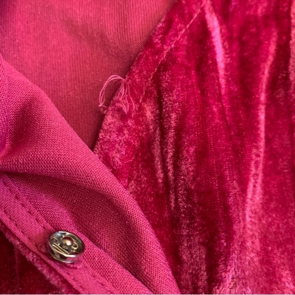 NWOT A New Day Velvet Hot Pink Long Sleeve Velour Jumpsuit Plus Size XXL - Picture 6 of 11